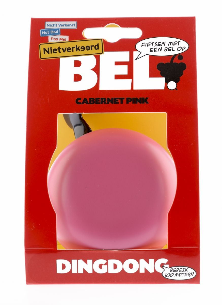 bicycle bell ding-dong steel 80 mm sole pink