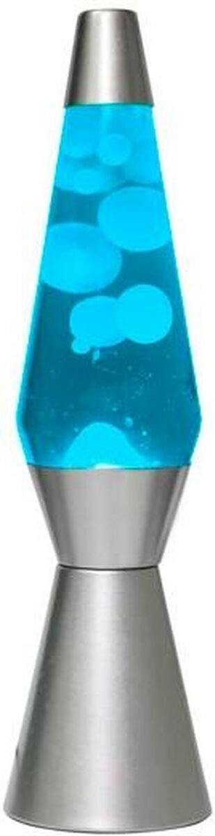 I-total Lavalampe Rakete - Blau mit weißer Lava - 40 x 11 cm - Glas Aluminium -