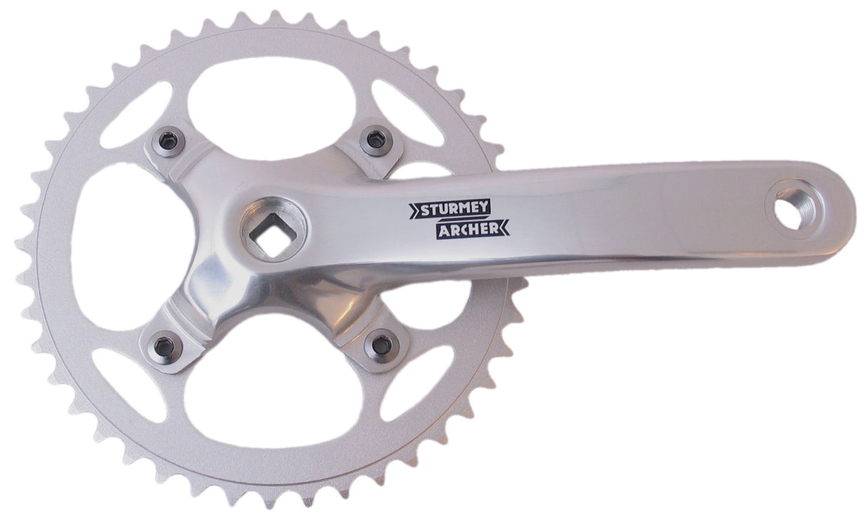 Sturmeyarcher Crankkel 44t Sturmey Archer FCS750 für 3 32 Kette 170 mm für Quadrat -Achs Silber