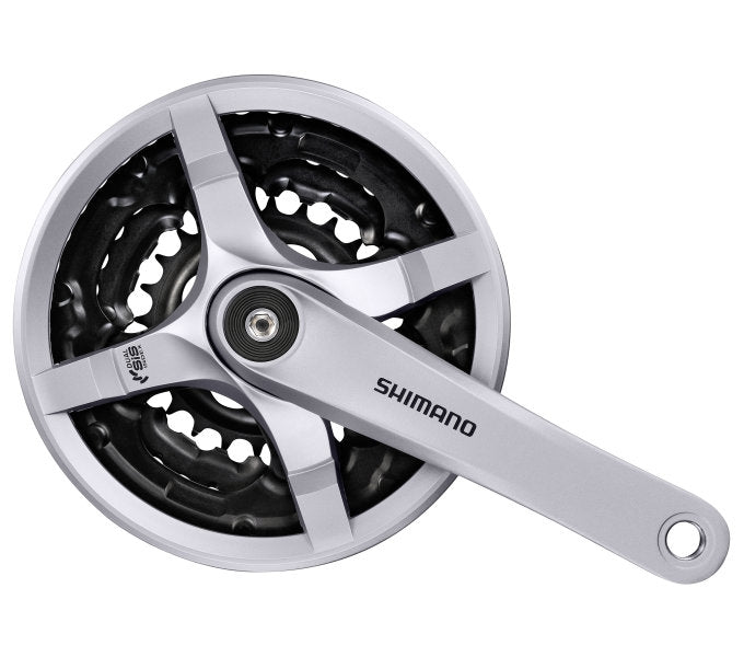 Shimano Crankset 6 7 8 Speed ​​Tourney FC-TY501 with 170mm Crank arm 42 x 34 x 24T with chain screen silver