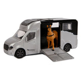 Barn Globe Die Cast Horse Truck med lätt och ljudgrå