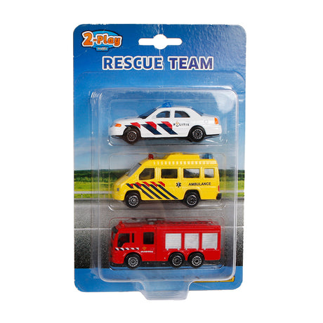 2er-Spiel Rettungsdienstwagen 8 cm weiß gelb rot 3-teilig