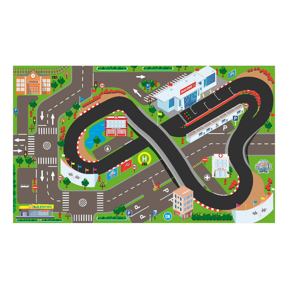 Kids Globe Globe Traffic Dress Circuit med LED -lys