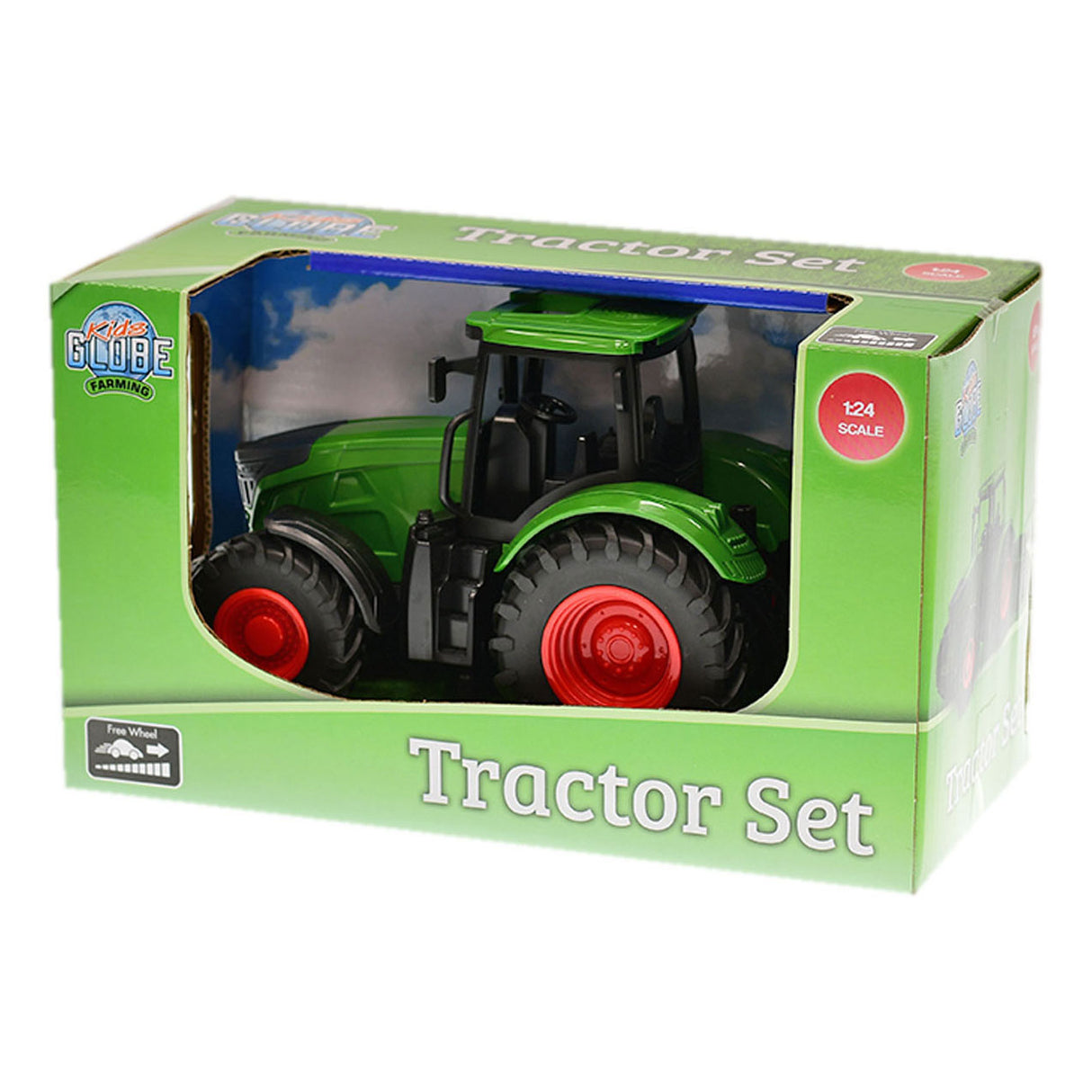 Kids Globe Traktor mit Tilt Box - Grün