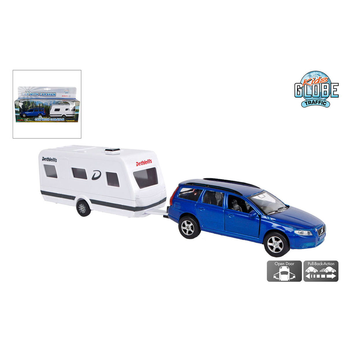 Kids Globe Volvo V70 with Dethleffs Caravan