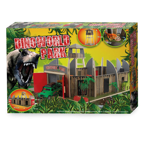 Dinoworld Wooden Dinosaur Park mit Wachtturm -Spielset