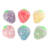 Glitter Strawberry Squeeze Ball, 6 cm