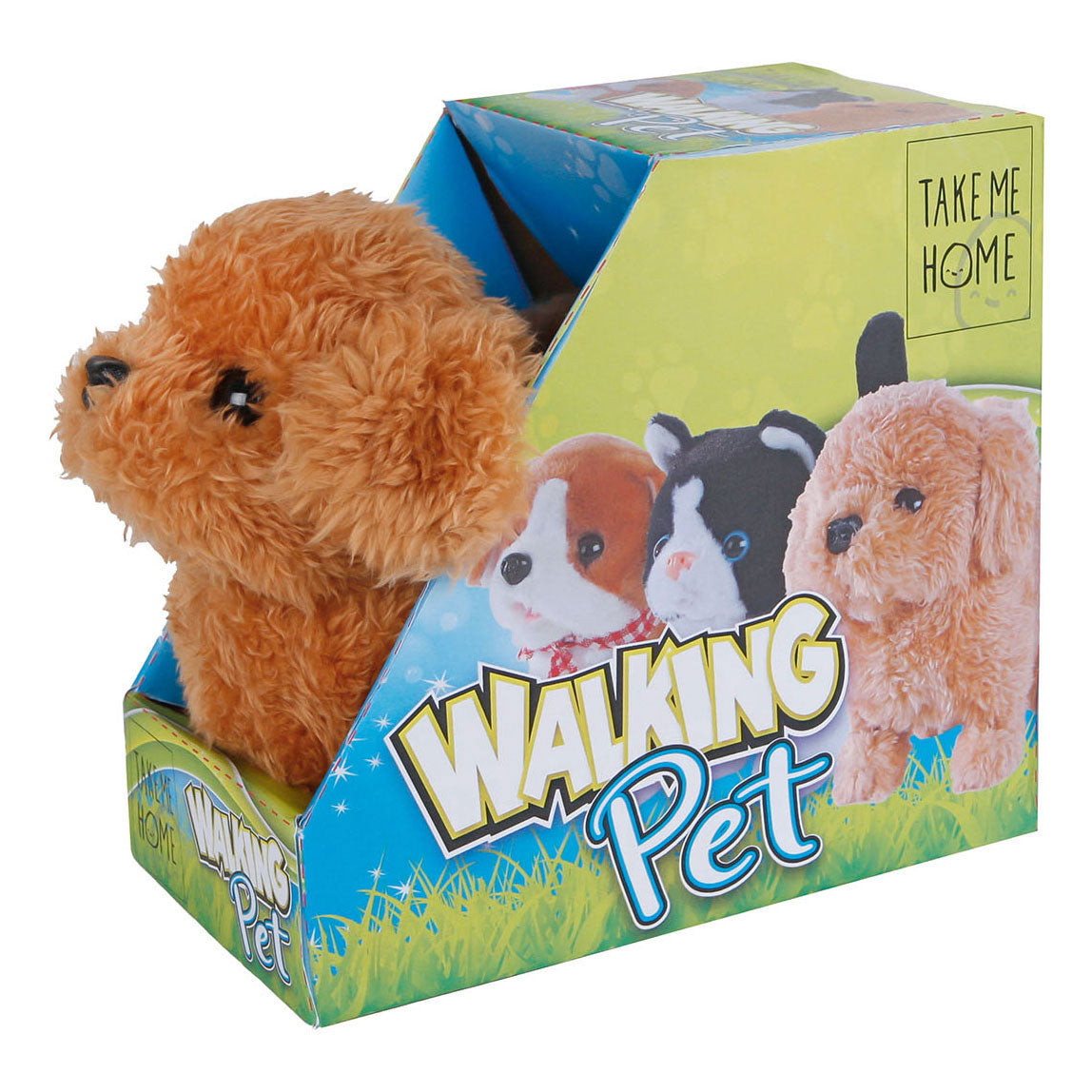 Take me home interactieve loophond bruin, 15,5cm