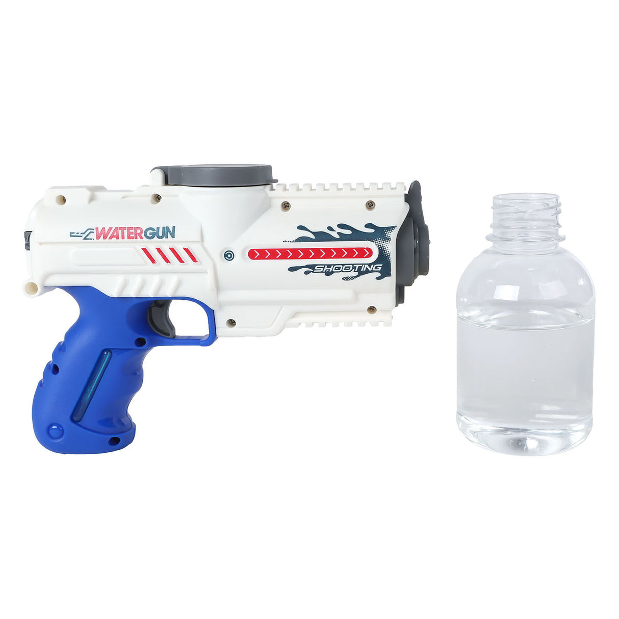 Sun Fun Sun Fun Water Gun Electric con bottiglia di blu bianco, 18 cm