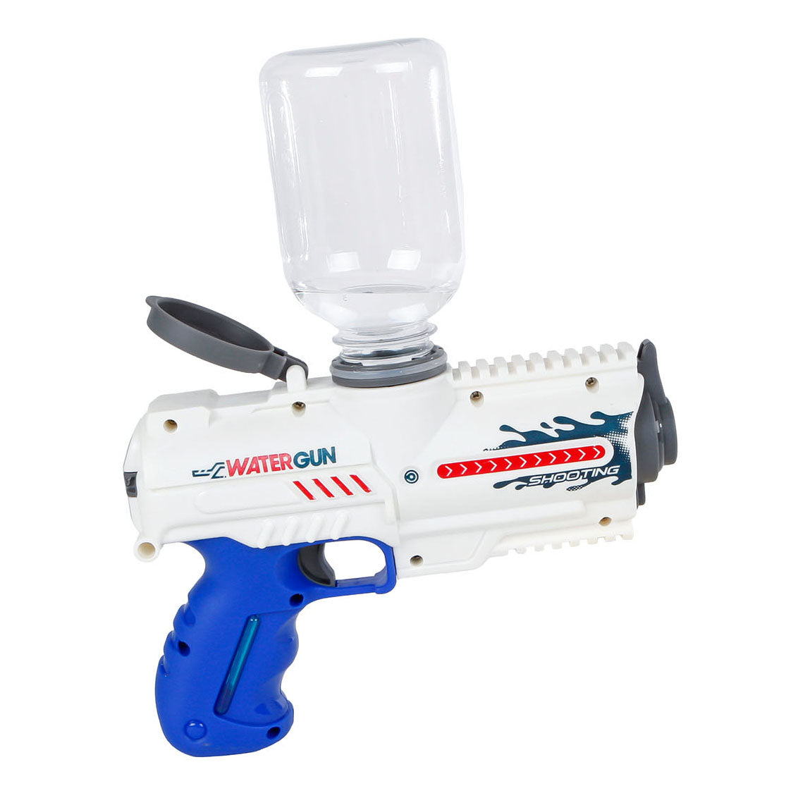 Sonne Fun Wasserpistole Elektrik mit Flasche weiß Blau, 18 cm