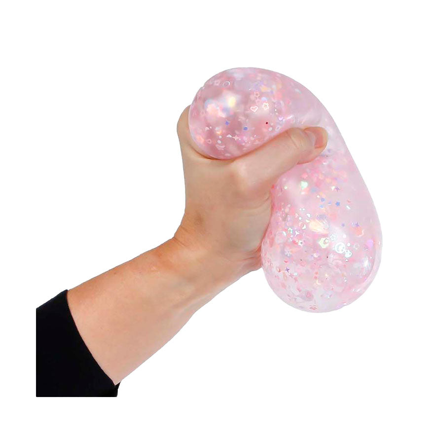 Glamour Mega Squeeze Squeeze Ball Blume und Glitzer, 9 cm