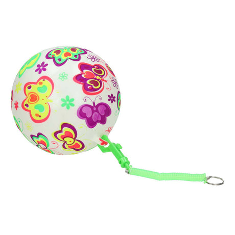 Spielball mit Schmetterlingen an einer Schnur, 21 cm