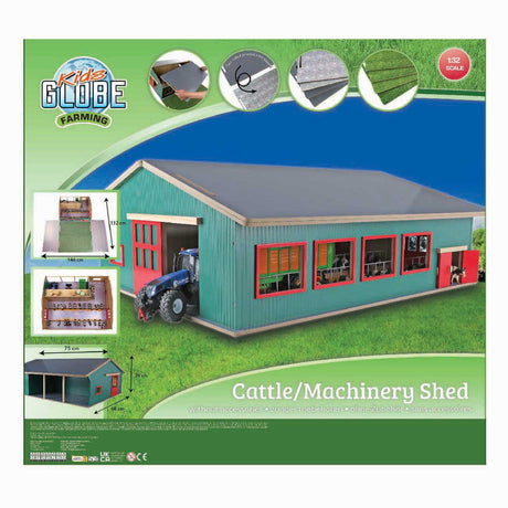 Kinderglobus Stall mit Stauraum und Weide 1:32 75x68x28cm