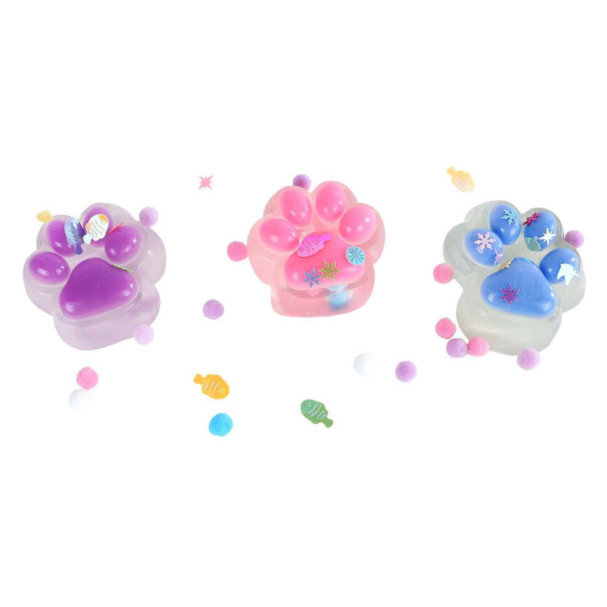 Glamour Squishy-Katzenpfote mit Glitzer, 7 cm