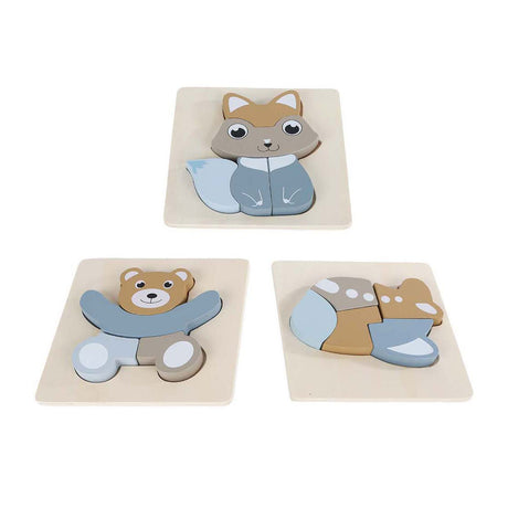 Großer Baum Puzzle Holztiere FSC, 5 Teile.