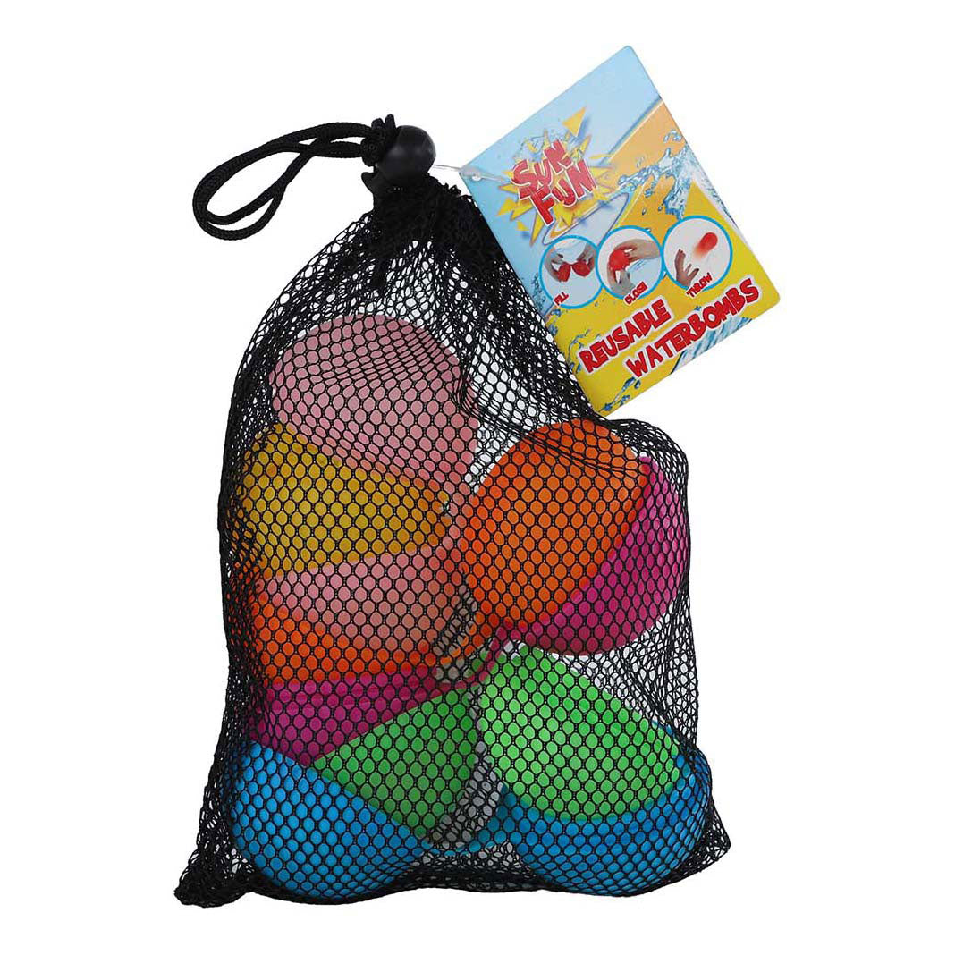 Sun fun herbruikbare waterballonnen 6cm, 6st.