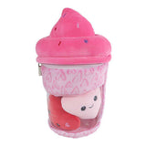 Van Manen Plüsch-Eiscreme-Kuscheltier mit Herzen – 25 cm großes Spielzeug.