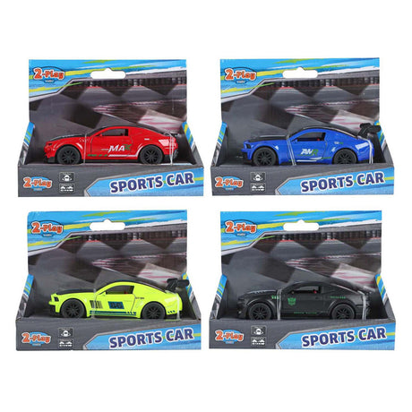 2-Play-Sportwagen aus Druckguss, zurückziehbar, 11,5 cm, 4-fach sortiert