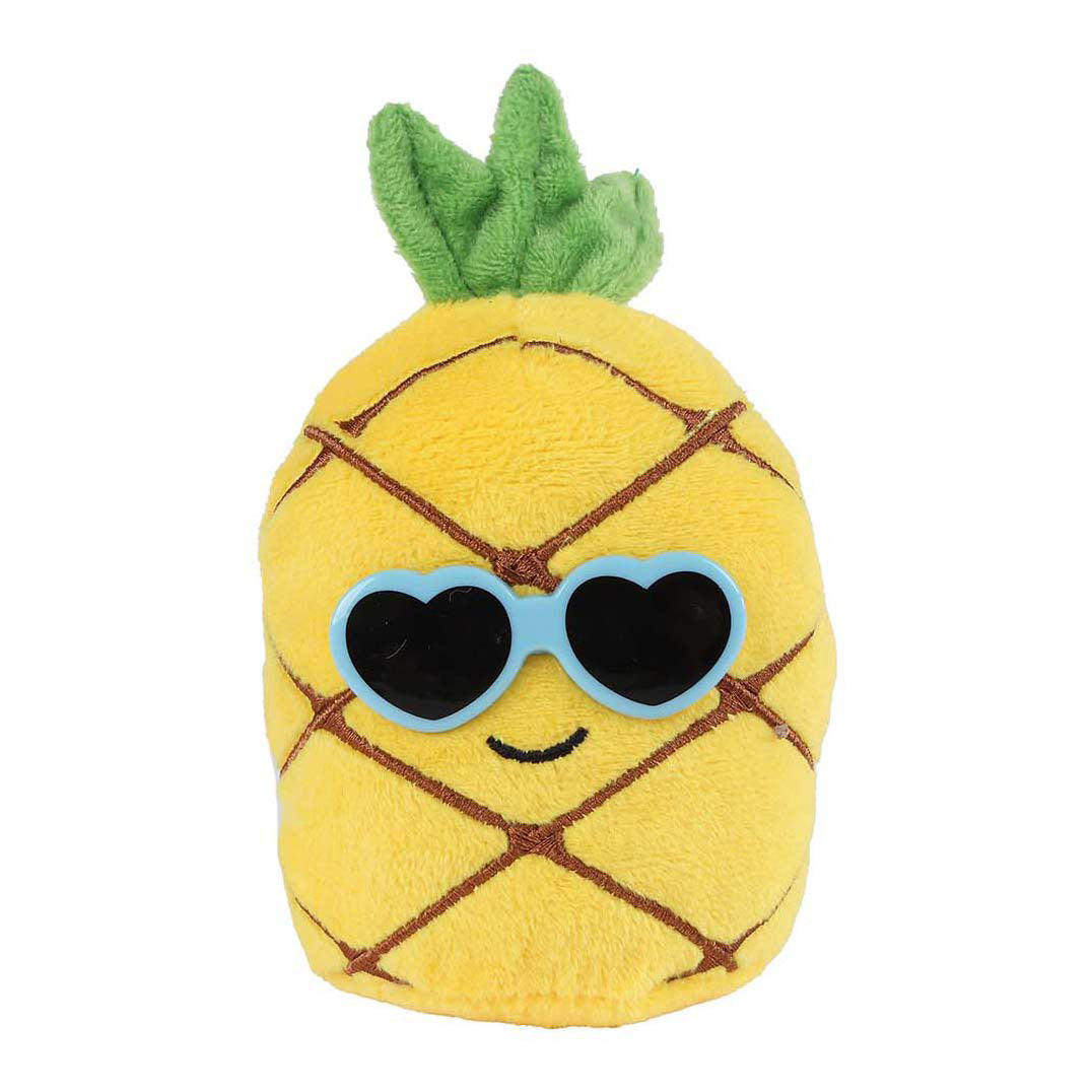 Fluffy menu fruit pluche + zonnebril 6cm