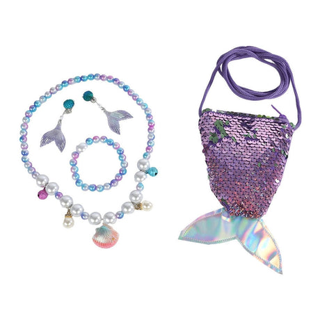 Mermaid stars modeset met sieraden en glittertas