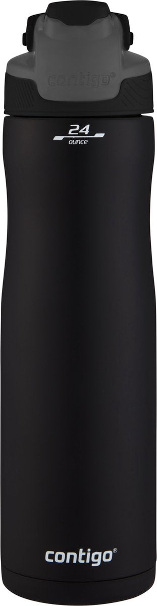 Contigo ashland chill drinkfles met rietje, grote bpa-vrije roestvrijstalen waterfles, thermosfles lekvrij, houdt dranken tot 24 uur koel; voor sport, fietsen, joggen, wandelen, 720 ml | matte black