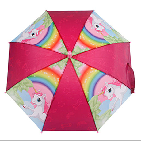 Einhorn-Regenschirm Mädchen 70 cm Polyester rosa