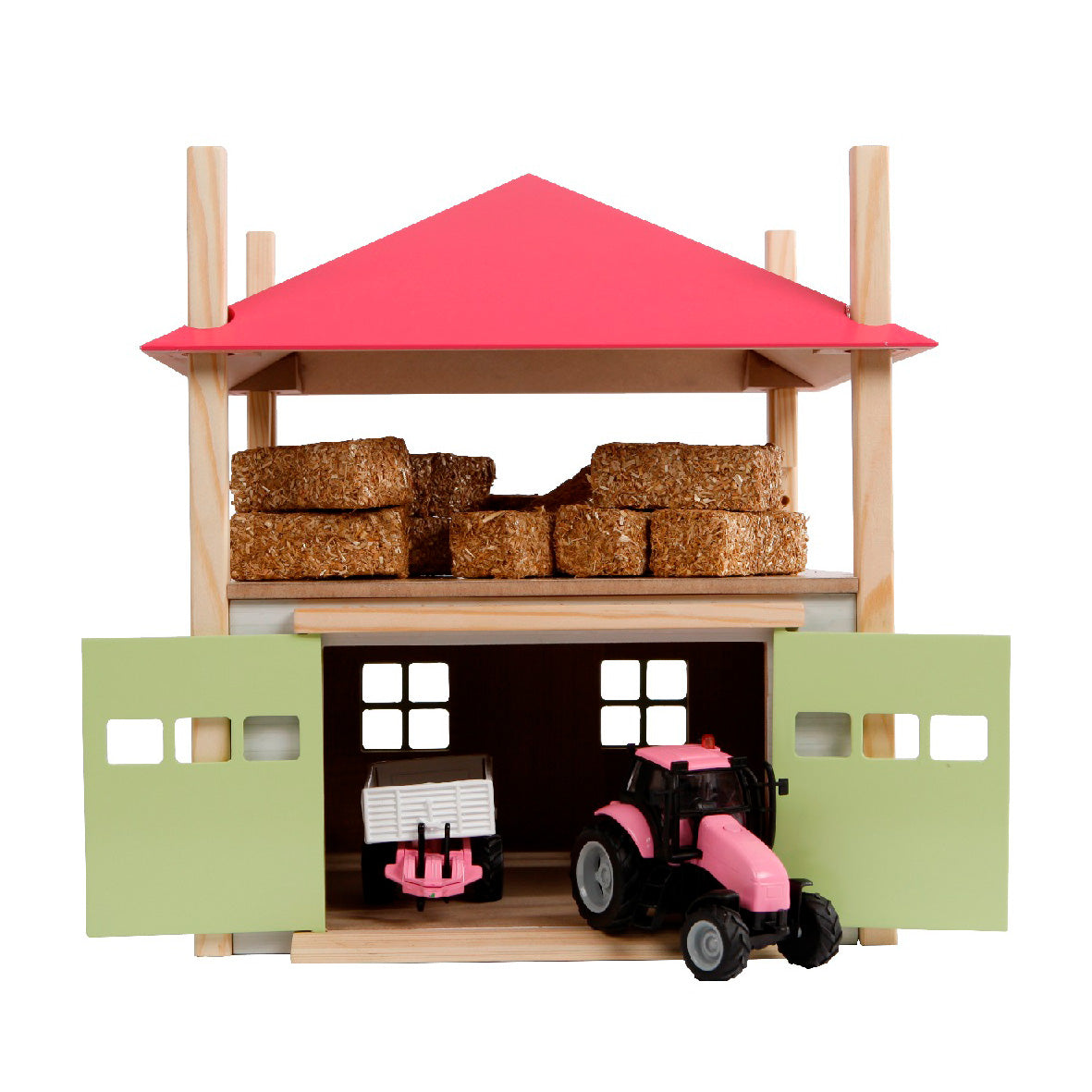 Kinderglobus Heuhaufen aus Holz mit Stauraum 1:32 – rosa