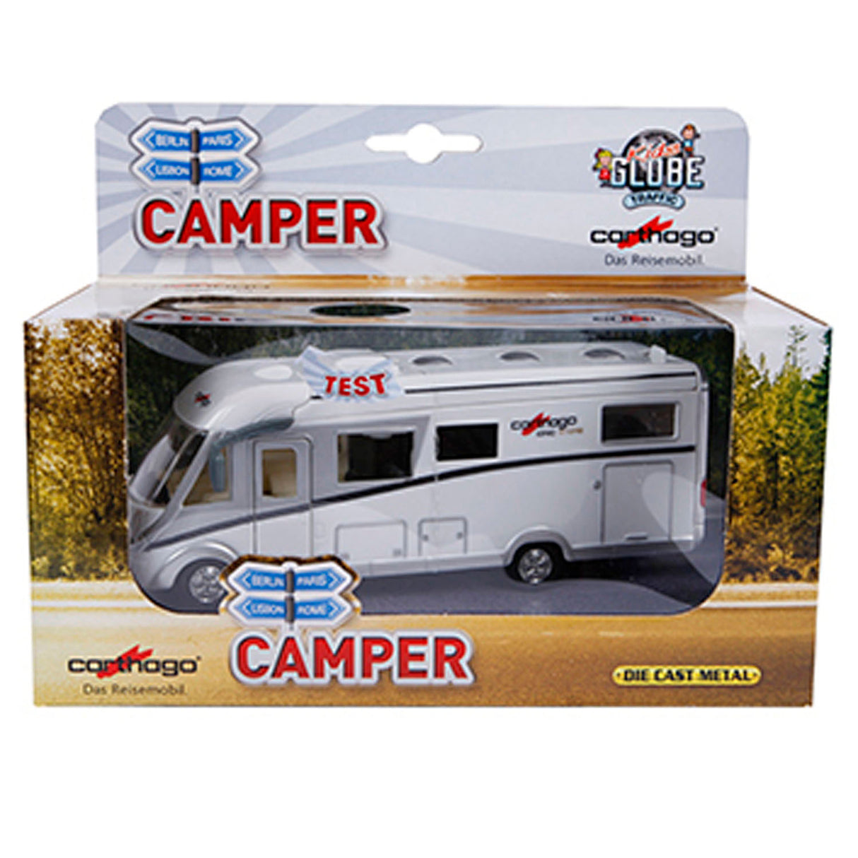 Kids Globe Die Cast Carthago Camper with Light, 16 cm