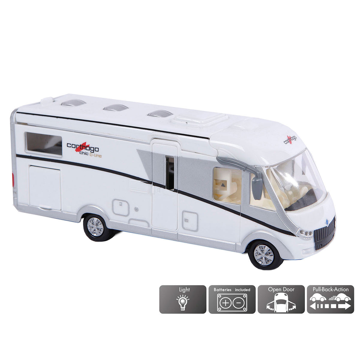 Kids Globe Die Cast Carthago Camper with Light, 16 cm