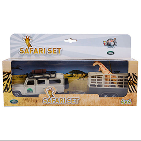 Kinderglobus Land Rover Defender + Giraffenanhänger