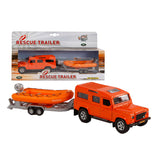 Kids Globe Die Cast Land Rover med livbåt, 27cm