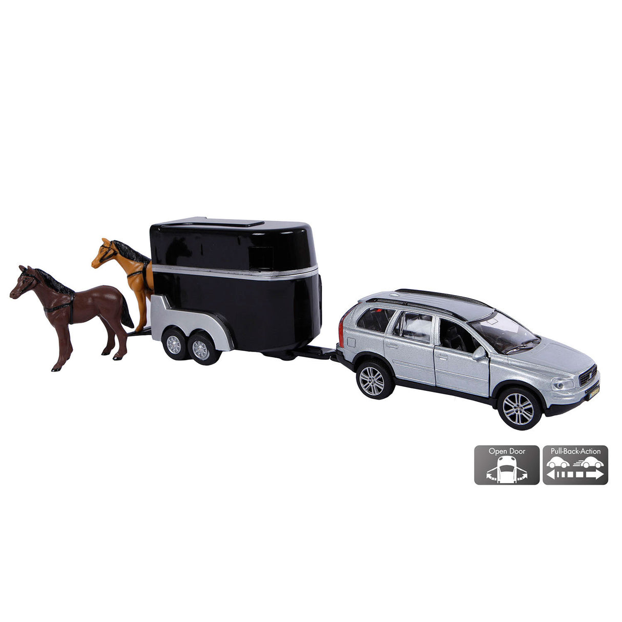 Kids Globe Globe Die Cast Volvo XC90 mit Pferdeanhänger, 27 cm