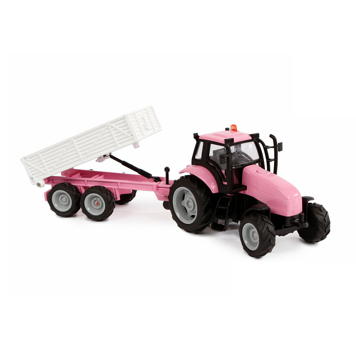 Kids Globe Die Cast Tactor With Trailer - Pink