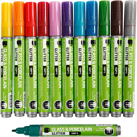 Creativ Company Glass und Porzellanstaaten Farbe Glitzer, 12st.
