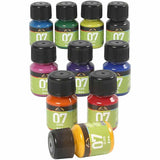 Permanente Glasfarbe - Set von 10 Farben, 30 ml