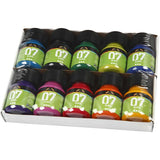 Permanente Glasfarbe - Set von 10 Farben, 30 ml