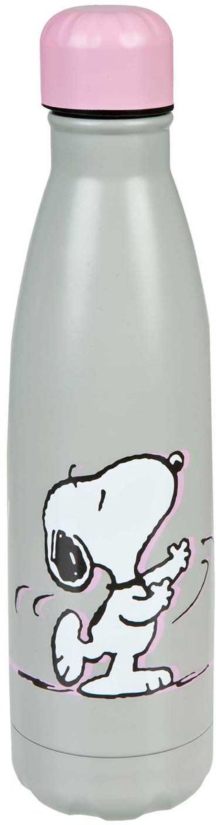 Undercover Trinkflasche Snoopy 500ml isoliert mit Schraubverschluss rosa.