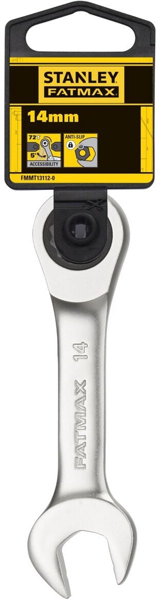 Stanley – Fatmax Stubby-Maulschlüssel mit Ratsche 14 mm – Maulschlüssel – Schraubenschlüssel – 1 Stück