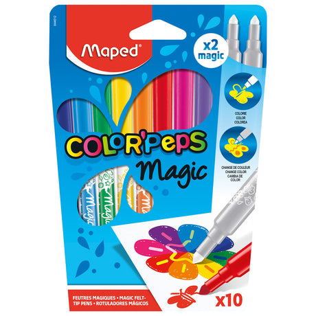 Zugeordnete Farbe #039; Peps Magic Filzstifte 8 Farben + 2 Magic Marker