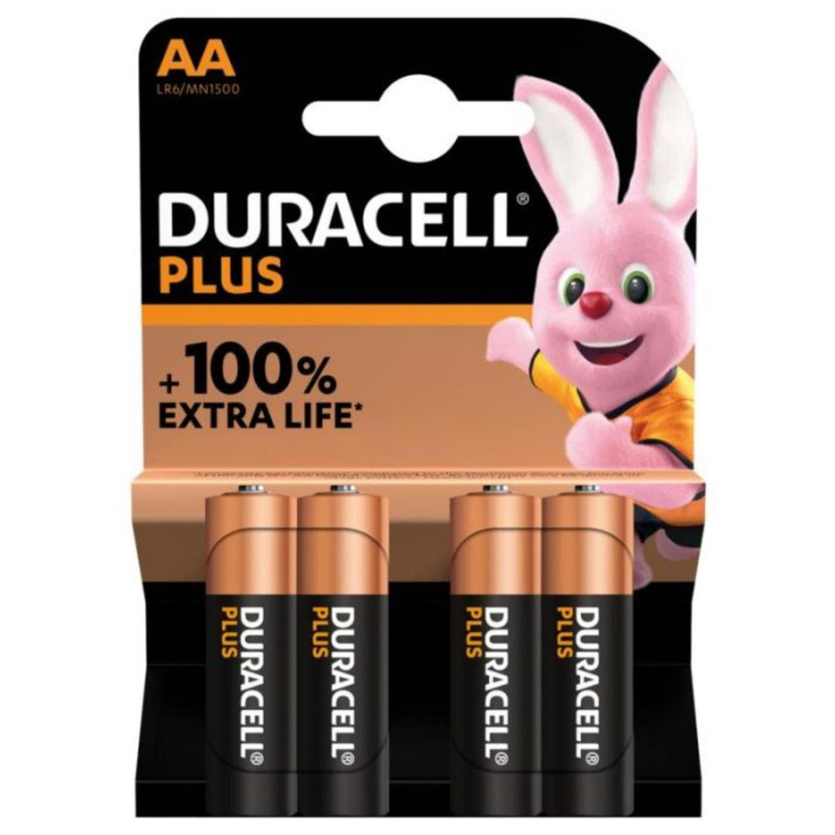 Batterieverkauf Europa b.v. Duracell Batterie Plus AA MN1500 1,5 V LR6 Alkaline (4 Stück)