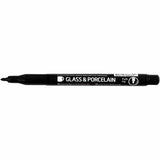 Creativ Company Contourstift für Glas und Porzellan Schwarz, Linie Deich 1-3 mm