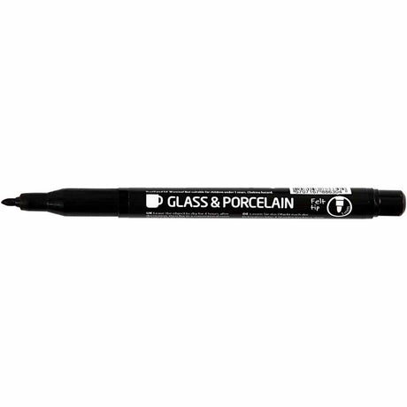 Creativ Company Contourstift für Glas und Porzellan Schwarz, Linie Deich 1-3 mm