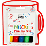 Kreul Glas-Porzellan-Marker, Strichstärke 2-5 mm, verschiedene Farben, 5 Stück, 1 Box