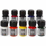 Creativ Company Glasfarbe transparente Glasfarbe, 10 x 30 ml