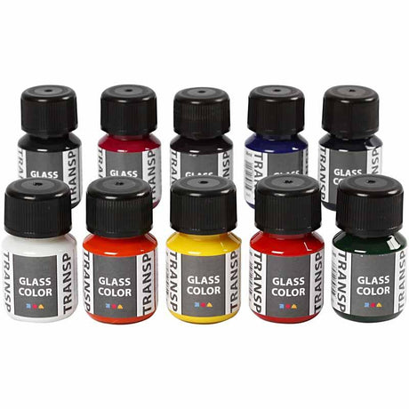 Creativ Company Glasfarbe transparente Glasfarbe, 10 x 30 ml