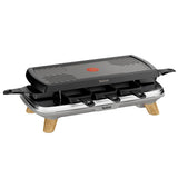 Tefal Tefal RE610D 3in1 Raclette für 8 Personen, schwarzes Edelstahlholz