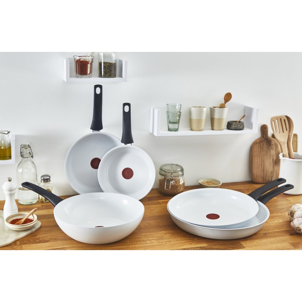 Tefal Kochgeschirr Tefal Keramik Control Wok 28 cm weiß