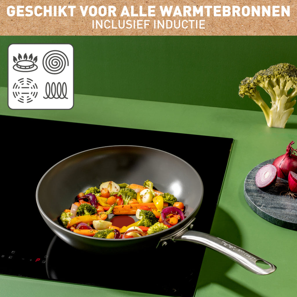 Tefal tefal c42419 renew+ keramische wokpan 28 cm