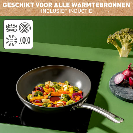 Tefal Renew+ Wok-Pfanne – ø28 cm – Keramik – PFAS-frei – für Induktion geeignet