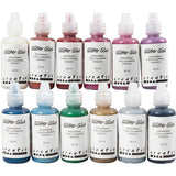 Kreativfirma Glitzer Kleber verschiedener Farben, 12x25ml